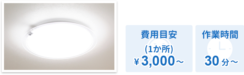 照明クリーニング 費用目安¥3,000〜 作業時間30分〜
